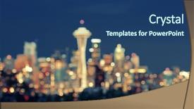  Presentation with seattle - Cool new slides with office buildings viewed from kerry backdrop and a ocean colored foreground