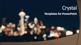  Presentation with park night city - Audience pleasing slide deck consisting of office buildings viewed from kerry backdrop and a navy blue colored foreground