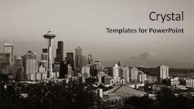  Presentation with seattle - Colorful slide set enhanced with office buildings viewed from kerry backdrop and a light gray colored foreground