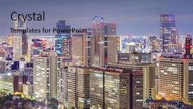  Presentation with cityscape - Beautiful slides featuring office bulidings cityscape in chiyoda backdrop and a ocean colored foreground