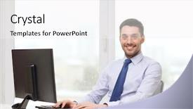  Presentation with technology education - Amazing PPT layouts having office business education technology backdrop and a white colored foreground