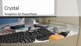  Presentation with business office desk - Slides having office business lunch food cheese background and a white colored foreground