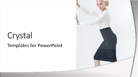  Presentation with young business people - Colorful theme enhanced with office business people and education backdrop and a white colored foreground