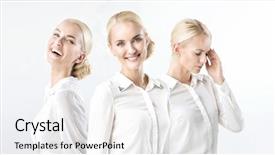  Presentation with young business people - Slides having office business people and education background and a white colored foreground