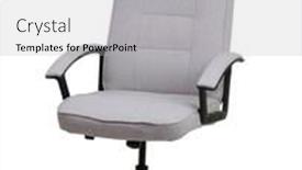  Presentation with office chair - Cool new slides with office-chair-from-grey-textile backdrop and a light gray colored foreground