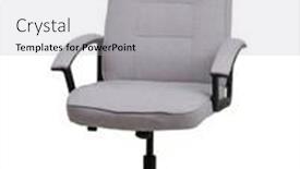  Presentation with office chair - Audience pleasing PPT theme consisting of office-chair-from-grey-textile backdrop and a light gray colored foreground