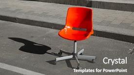  Presentation with office chair - Audience pleasing slide set consisting of office chair on the side of the road backdrop and a gray colored foreground