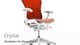  Presentation with office chair - Amazing PPT theme having office chair on white background including clipping path backdrop and a white colored foreground