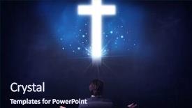  Presentation with glowing cross - Amazing slide set having office chair with glowing backdrop and a navy blue colored foreground