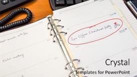  Presentation with christmas party - Cool new PPT theme with office christmas party circle backdrop and a white colored foreground