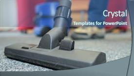  Presentation with vacuum cleaner robot - Presentation consisting of office cleaning - closeup of vacuum cleaner attachment background and a  colored foreground