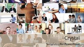  Presentation with information communication technology - Audience pleasing theme consisting of office communication networking technology backdrop and a  colored foreground