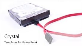  Presentation with serial killers - Audience pleasing PPT theme consisting of office computer peripheralsstore - isolated serial ata hard drive backdrop and a  colored foreground