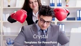  Presentation with conflict - Slide set with office-conflict-between-man background and a gray colored foreground