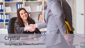  Presentation with love between man and woman - Cool new PPT theme with office conflict between man backdrop and a light gray colored foreground