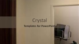  Presentation with office - Beautiful slide deck featuring office-corridor-with-filing-cabinets backdrop and a coral colored foreground