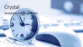  Presentation with office life - PPT layouts consisting of line desktop computer - office desk business still life background and a light blue colored foreground