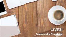  Presentation with flower office desk table - Slide set consisting of office desk table with computer background and a  colored foreground