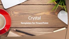  Presentation with flower office desk table - Presentation consisting of office desk table with computer background and a coral colored foreground