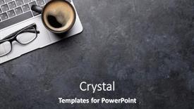  Presentation with flower office desk table - Theme having office-desk-table-with-laptop background and a dark gray colored foreground