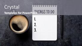  Presentation with notepad - Theme having office-desk-table background and a gray colored foreground