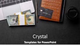  Presentation with cup coffee - PPT layouts featuring office-desk-with-cash-money background and a  colored foreground