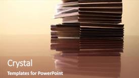  Presentation with files - Colorful slide deck enhanced with office desk with files papers backdrop and a  colored foreground