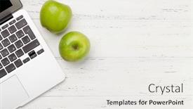  Presentation with remote work - Cool new presentation theme with office-desk-with-laptop backdrop and a white colored foreground