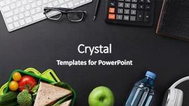  Presentation with lunch box - Beautiful theme featuring office desk with supplies backdrop and a dark gray colored foreground