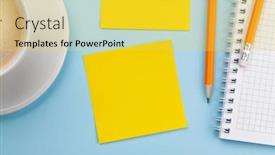  Presentation with remote work - Audience pleasing presentation theme consisting of office-desk-with-yellow-stickers backdrop and a yellow colored foreground