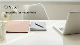  Presentation with desk - Slide set with office desk background and a light gray colored foreground