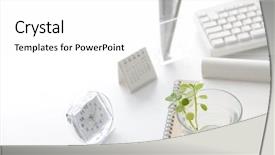  Presentation with desk - Beautiful presentation theme featuring office desk backdrop and a white colored foreground