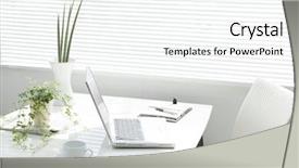  Presentation with clean - Theme with office desk background and a white colored foreground