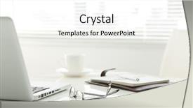 Presentation with clean - Colorful slides enhanced with office desk backdrop and a white colored foreground
