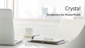  Presentation with desk - Presentation theme enhanced with office desk background and a white colored foreground