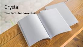  Presentation with blank old book - Slide deck having office documents templat - blank catalog magazines book mock background and a lemonade colored foreground