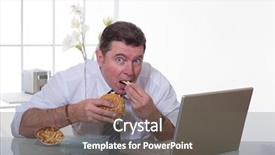 Presentation with fast food - Presentation theme consisting of office eat unhealthy fast food background and a gray colored foreground