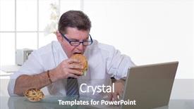  Presentation with fast food healthy - Audience pleasing presentation design consisting of office eat unhealthy fast food backdrop and a gray colored foreground