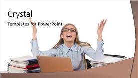  Presentation with job - PPT layouts with office employee at job isolated background and a white colored foreground