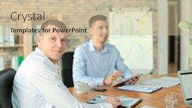  Presentation with forex - PPT layouts enhanced with office-employees-at-business-meeting background and a soft green colored foreground