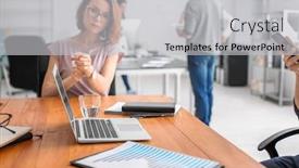  Presentation with forex - Colorful presentation enhanced with office-employees-at-workplace-forex backdrop and a light gray colored foreground