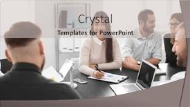 Presentation with trading - Beautiful theme featuring office employees having meeting in conference room finance trading backdrop and a light gray colored foreground