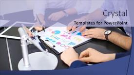  Presentation with trading - Colorful theme enhanced with office employees having meeting in conference room closeup finance trading backdrop and a light blue colored foreground