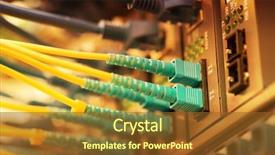  Presentation with optic - Beautiful slides featuring office equipe - fiber optic equipment backdrop and a tawny brown colored foreground