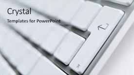  Presentation with keyboard - Audience pleasing PPT theme consisting of office equipe - modern light keyboard of laptop backdrop and a light gray colored foreground