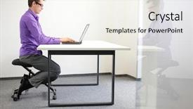  Presentation with kneeling - Presentation featuring lake george new york usa background and a teal colored foreground