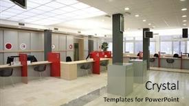  Presentation with registration - Amazing PPT theme having office facility - interior of a registration room backdrop and a mint green colored foreground