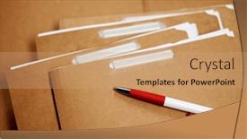  Presentation with organization - Presentation with office-files-on-desk background and a coral colored foreground