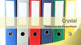  Presentation with bright white - PPT layouts consisting of office folders isolated on white background and a blonde colored foreground