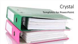  Presentation with archive - Cool new presentation theme with office folders isolated on white backdrop and a white colored foreground